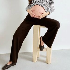 SPANX DOUBLE-WAISTBAND MID-BELLY MATERNITY FLARE LEGGINGS STRETCH KNIT